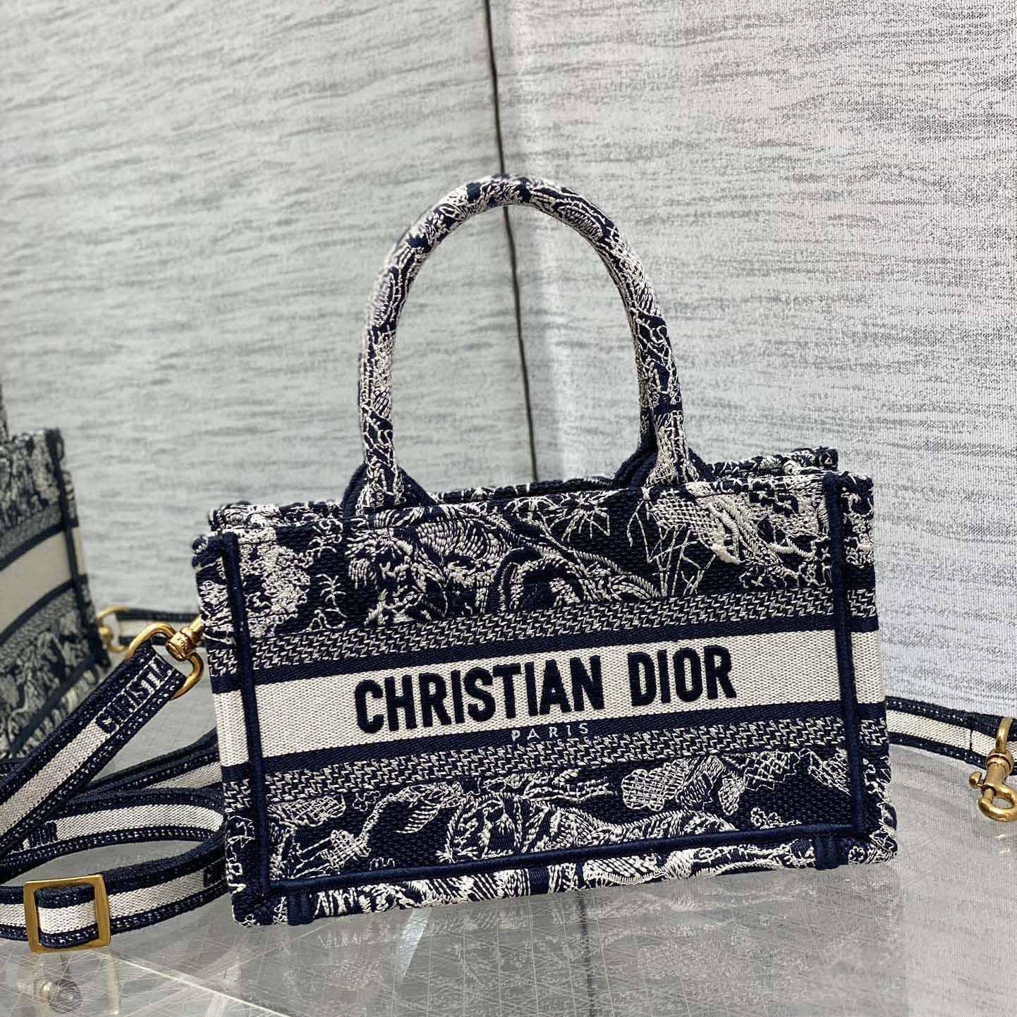 Dior Mini Dior Book Tote With Strap - DopestKickz