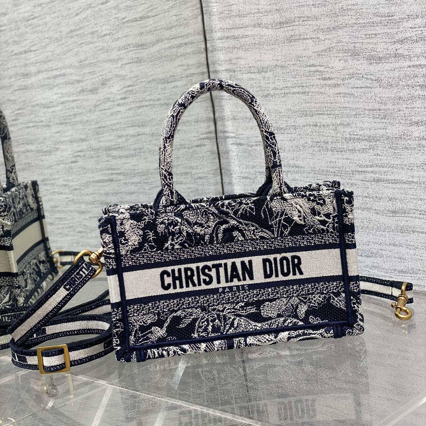 Dior Mini Dior Book Tote With Strap - DopestKickz