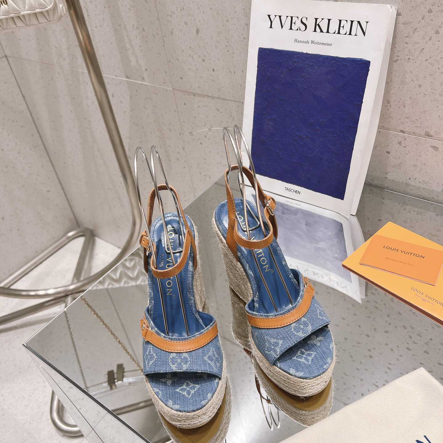 Louis Vuitton Helios Wedge Sandal   - DopestKickz