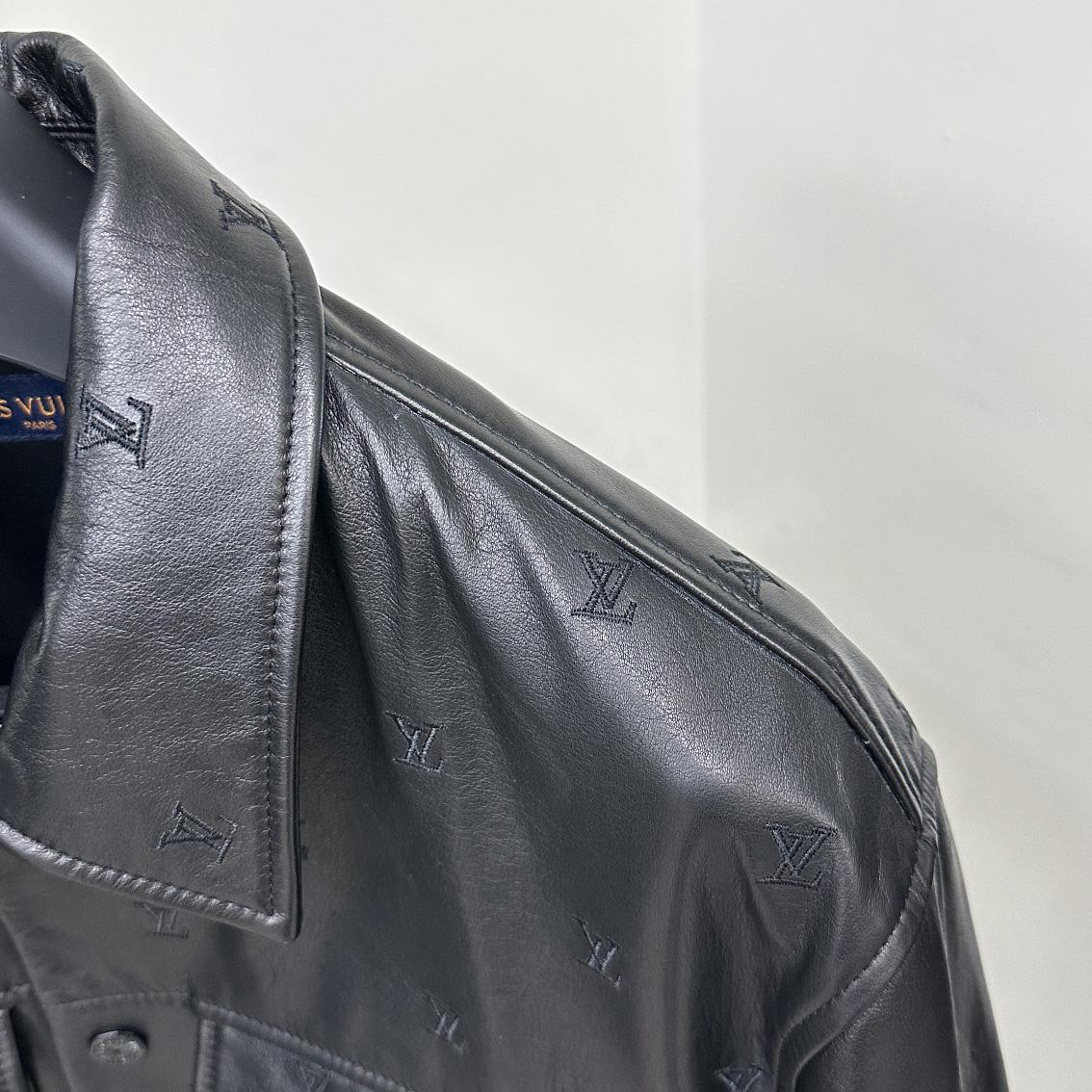 Louis Vuitton Embroidered Leather Signature Overshirt     1AFIOJ - DopestKickz