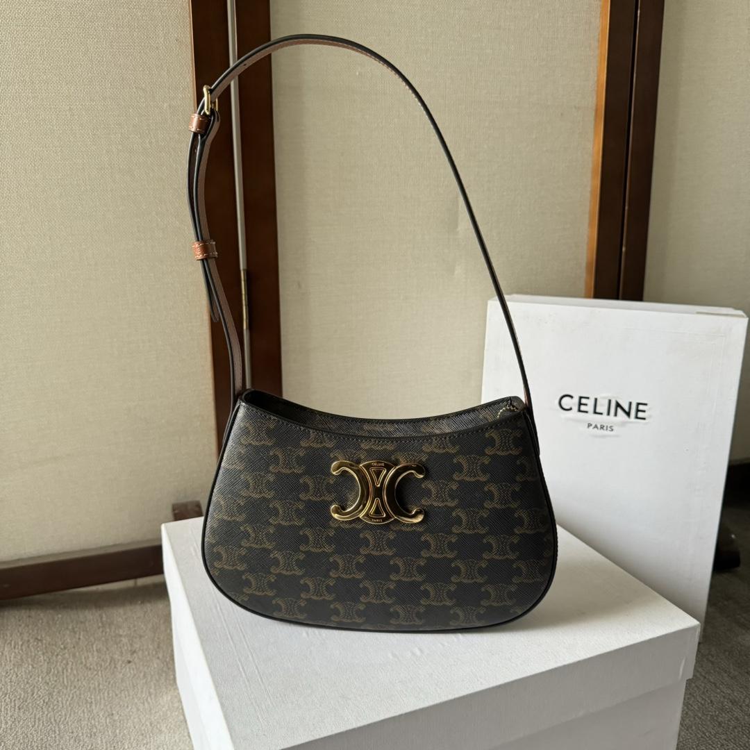 Celine Medium Tilly Bag In Triomphe Canvas And Calfskin  - DopestKickz