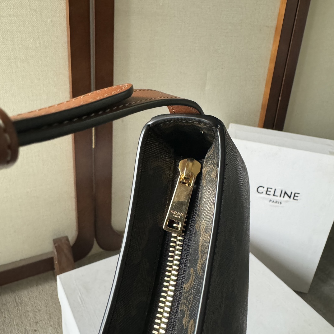 Celine Medium Tilly Bag In Triomphe Canvas And Calfskin  - DopestKickz