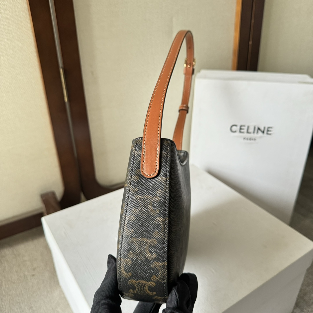 Celine Medium Tilly Bag In Triomphe Canvas And Calfskin  - DopestKickz