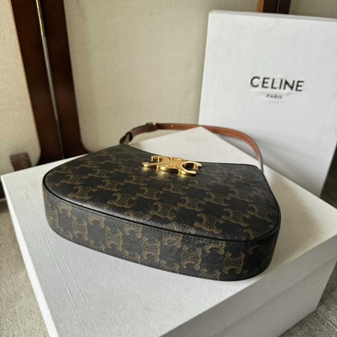 Celine Medium Tilly Bag In Triomphe Canvas And Calfskin  - DopestKickz