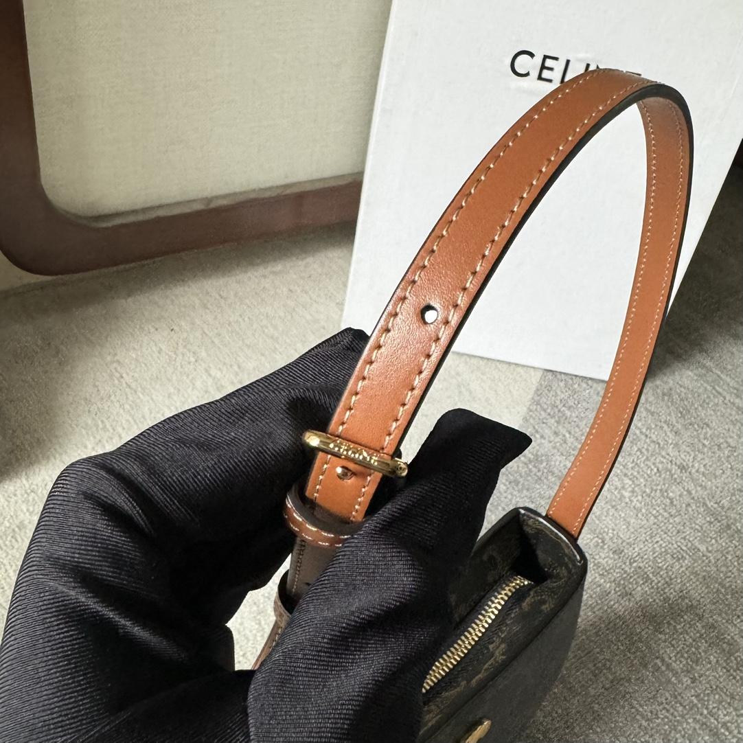 Celine Medium Tilly Bag In Triomphe Canvas And Calfskin  - DopestKickz