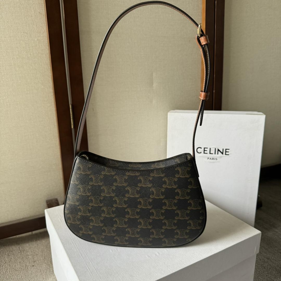 Celine Medium Tilly Bag In Triomphe Canvas And Calfskin  - DopestKickz