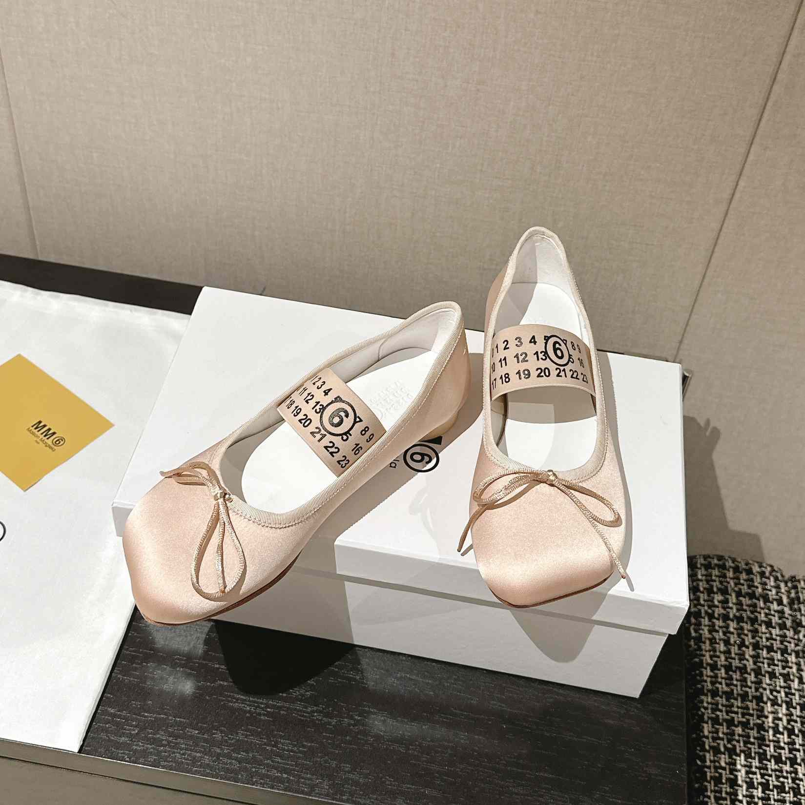 Maison Margiela MM6 Logo-strap Ballerina Shoes - DopestKickz