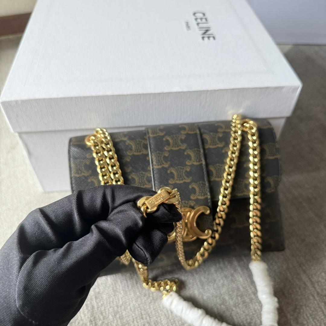 Celine Medium Celine Victoire Bag In Triomphe Canvas - DopestKickz