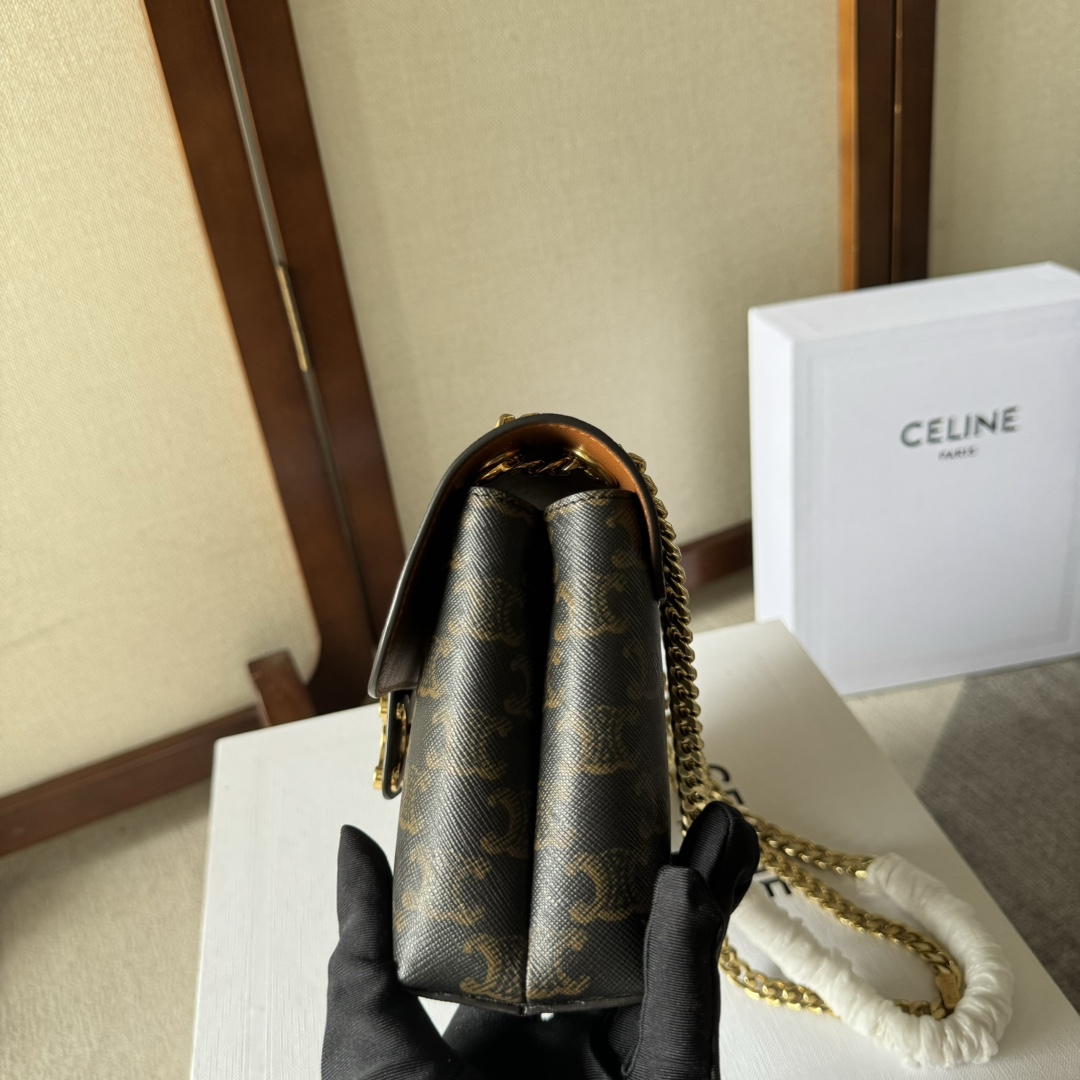 Celine Medium Celine Victoire Bag In Triomphe Canvas - DopestKickz