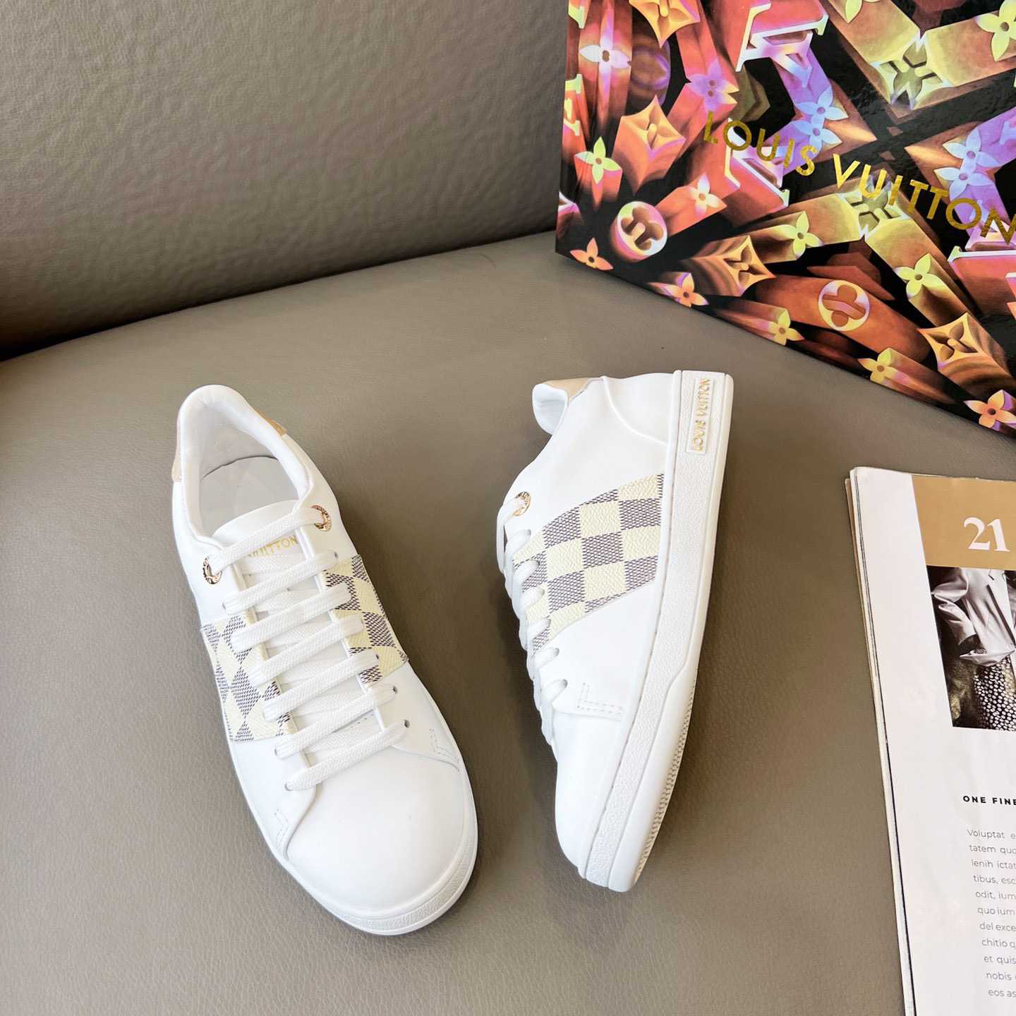 Louis Vuitton Damier Azur Front Row Sneaker - DopestKickz