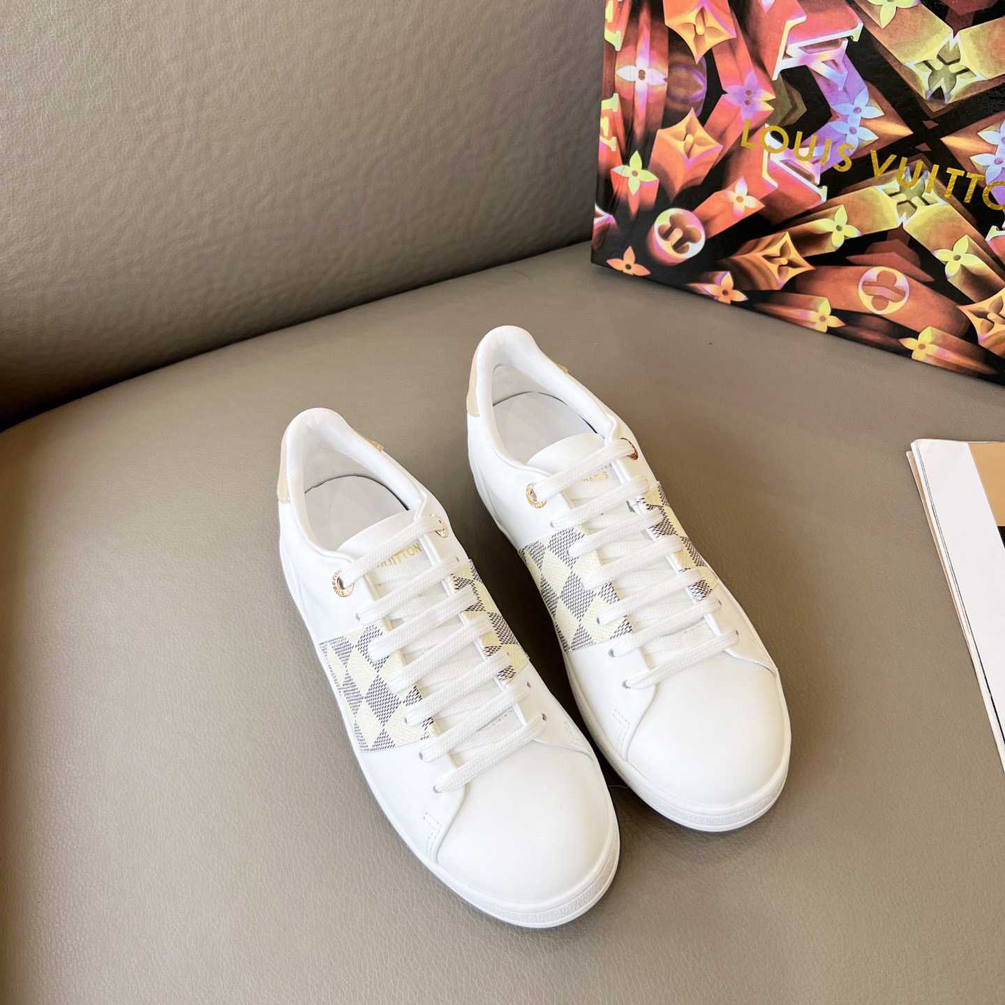 Louis Vuitton Damier Azur Front Row Sneaker - DopestKickz