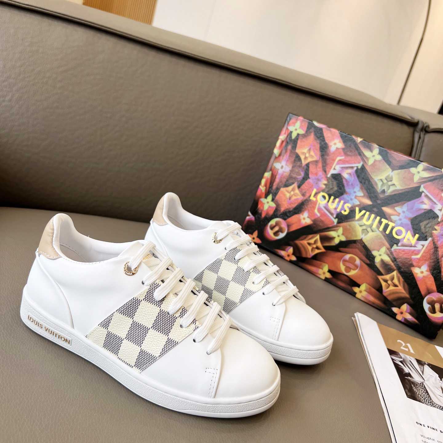 Louis Vuitton Damier Azur Front Row Sneaker - DopestKickz