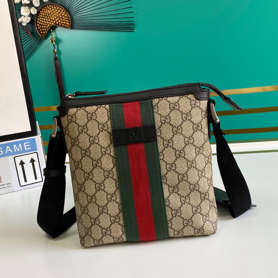 Gucci Web GG Supreme Flat Messenger  - DopestKickz