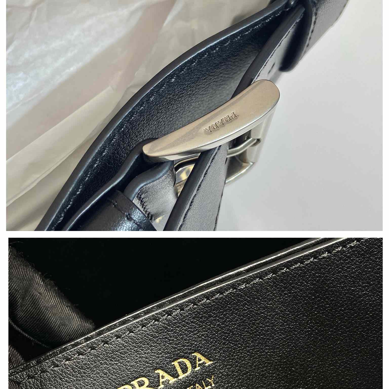 Prada Buckle Large Leather Handbag With Belt - DopestKickz