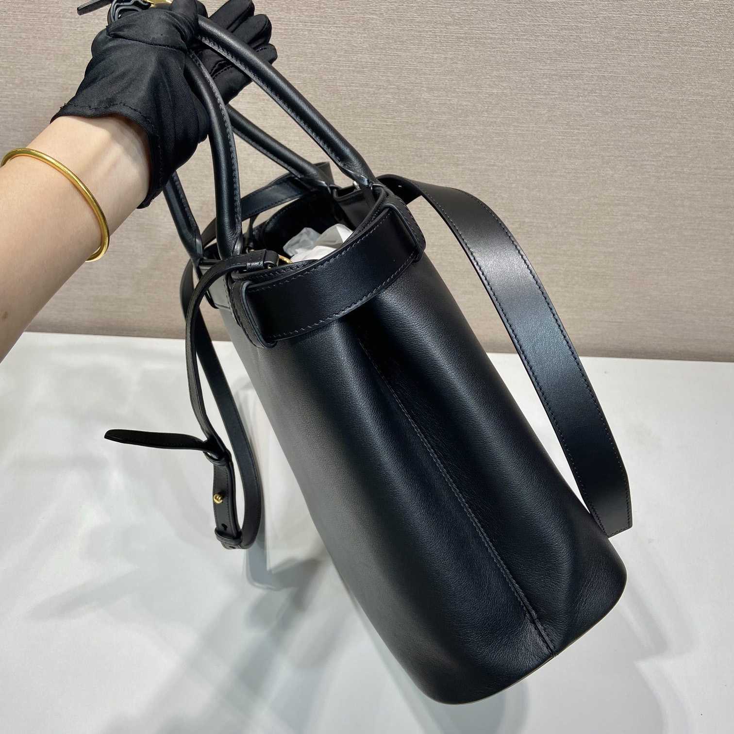 Prada Buckle Large Leather Handbag With Belt - DopestKickz