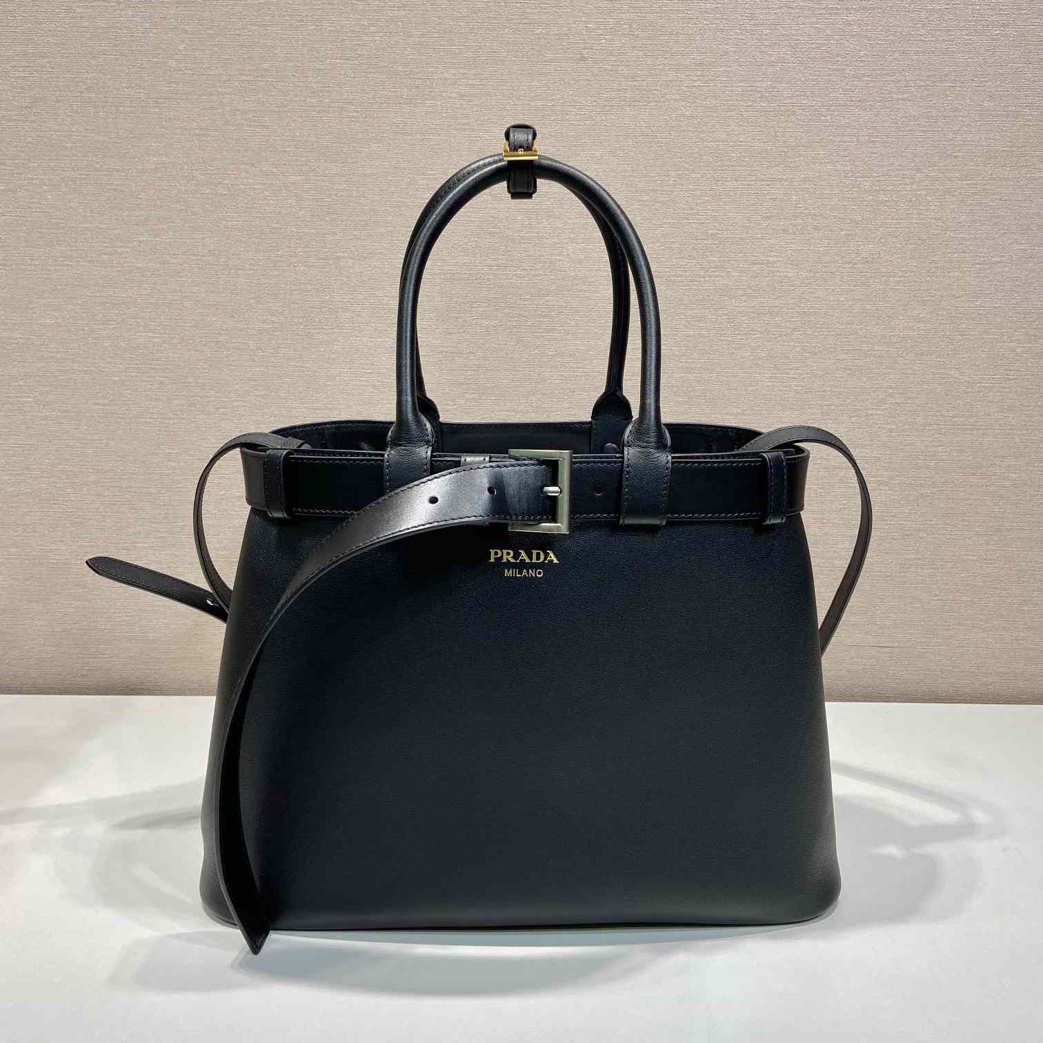 Prada Buckle Large Leather Handbag With Belt - DopestKickz
