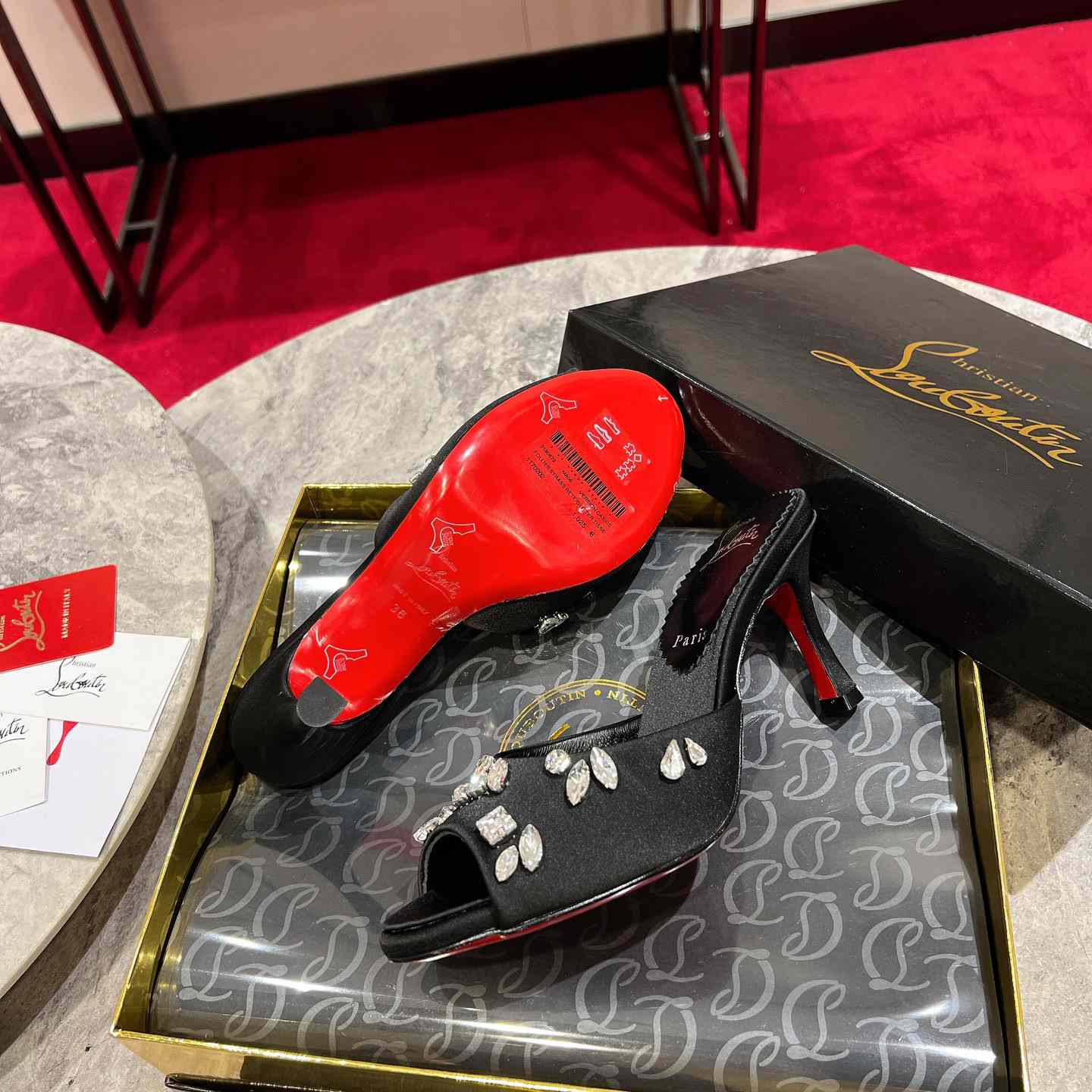 Christian Louboutin Degraqueen 85mm Mules Sandals  - DopestKickz