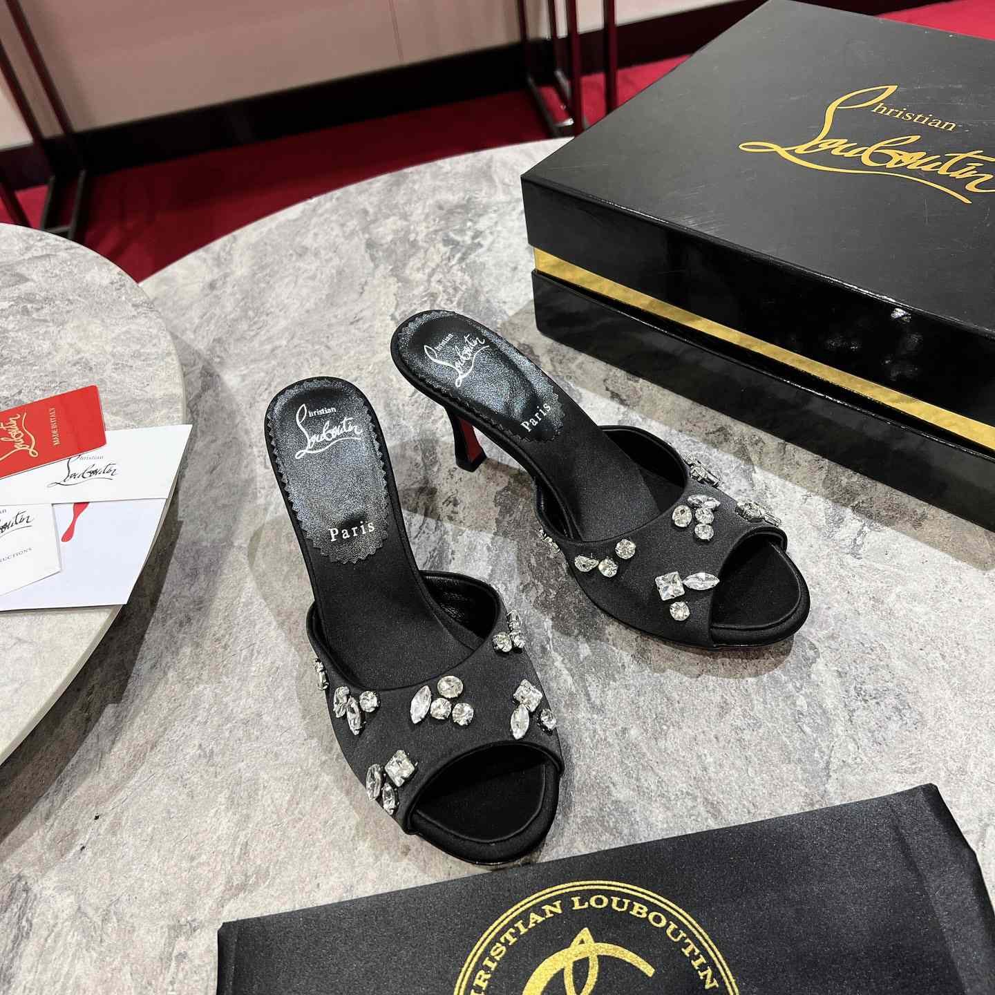 Christian Louboutin Degraqueen 85mm Mules Sandals  - DopestKickz