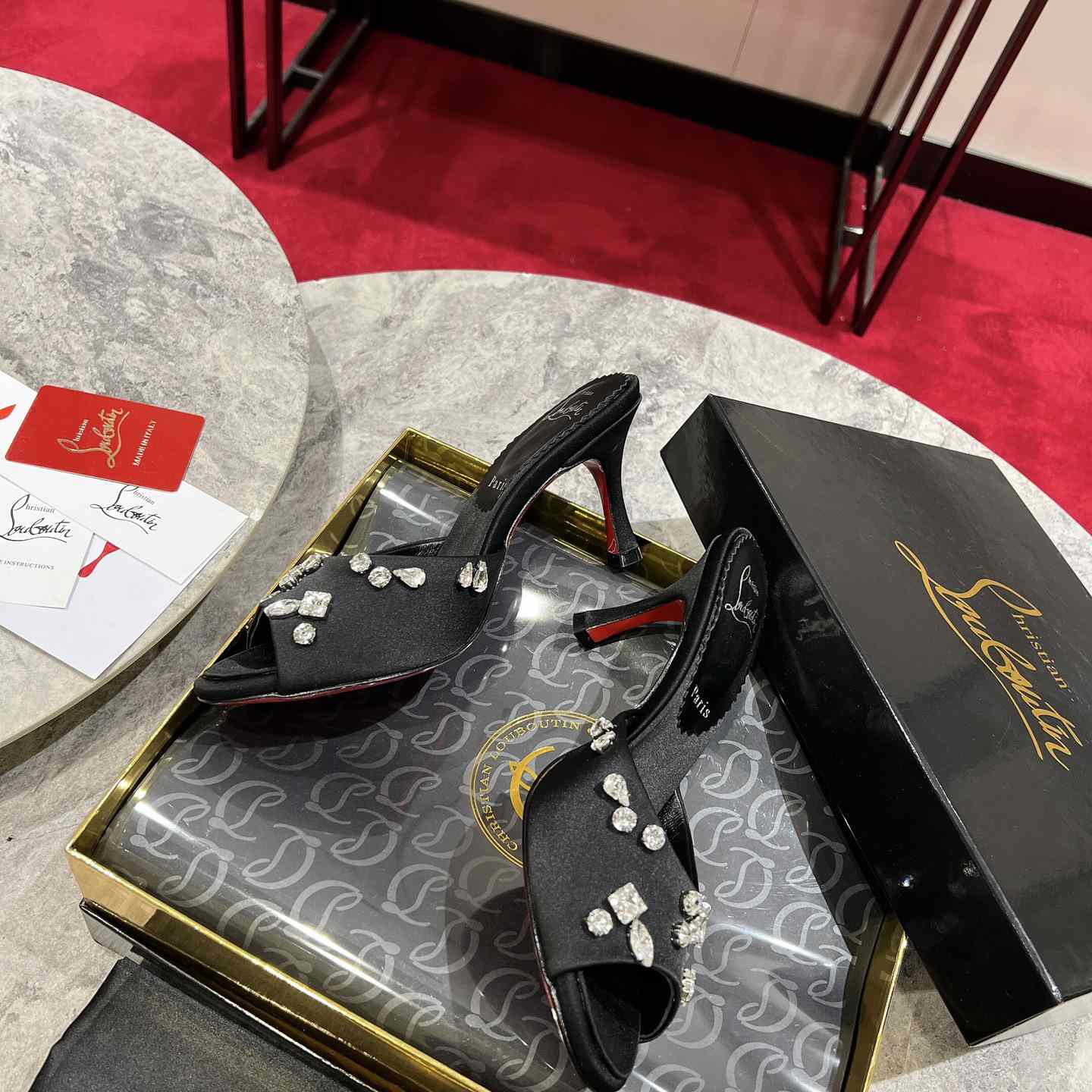 Christian Louboutin Degraqueen 85mm Mules Sandals  - DopestKickz