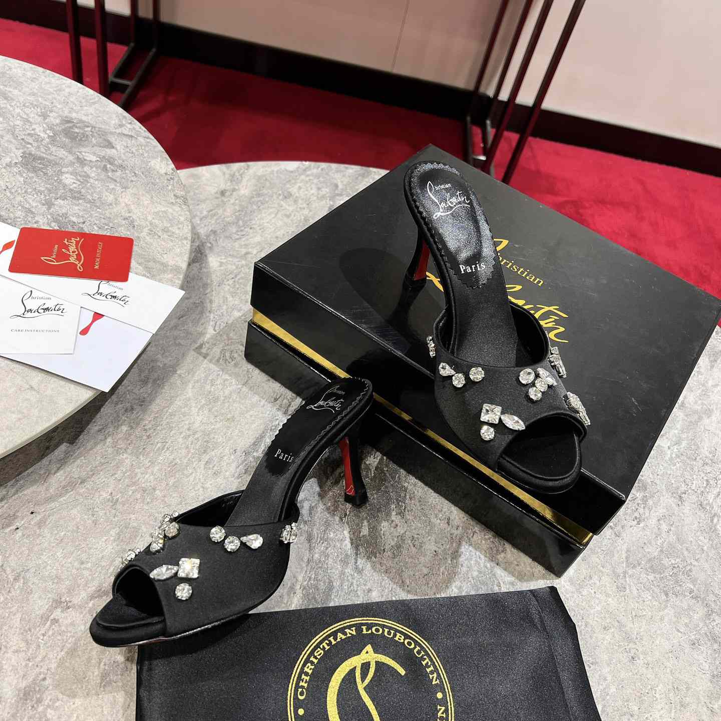 Christian Louboutin Degraqueen 85mm Mules Sandals  - DopestKickz