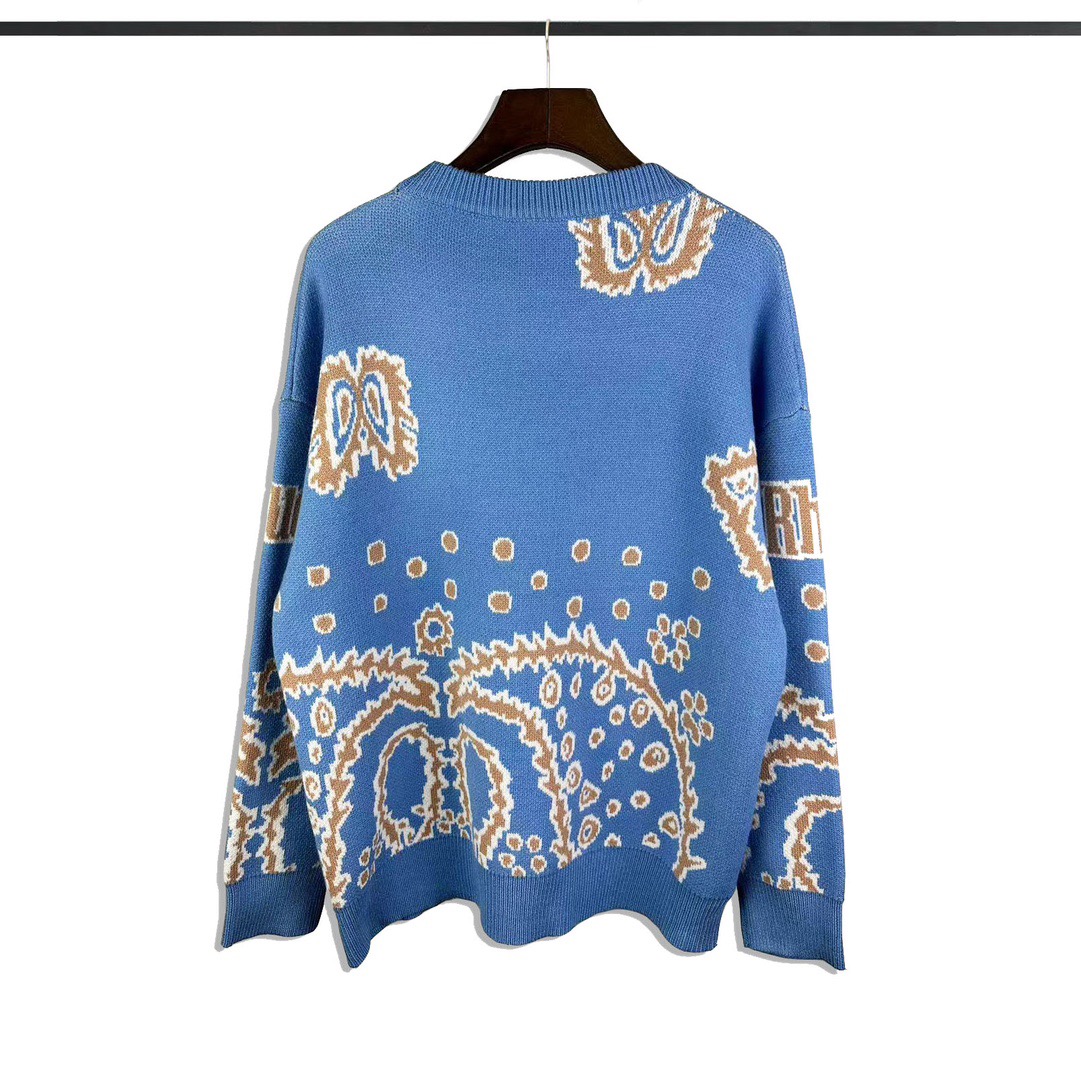 Rhude Bandana Knit Crewneck  (50% Off Sale) yf1197 - DopestKickz