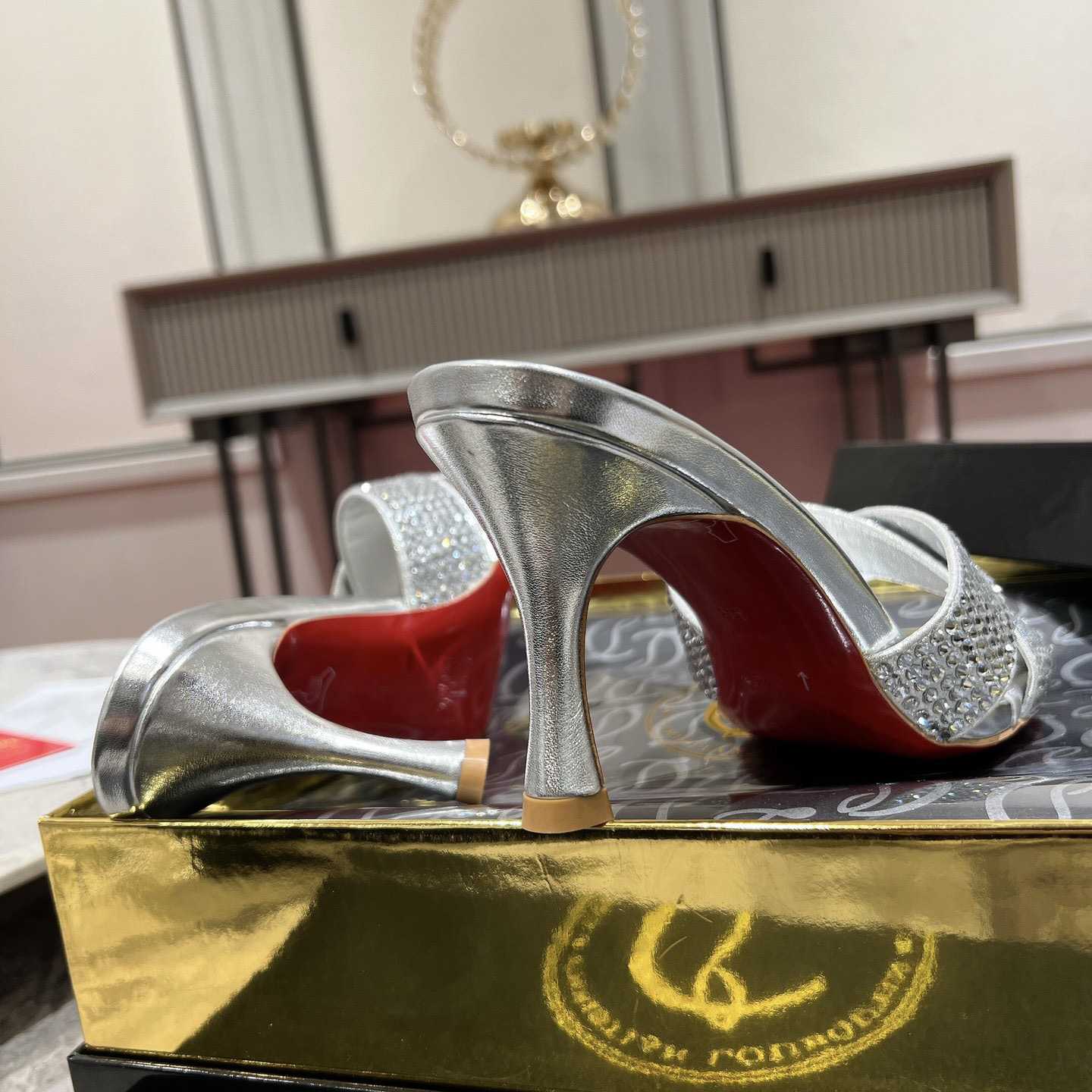 Christian Louboutin Mariza Is Back Strass 85mm Mules Sandals - DopestKickz