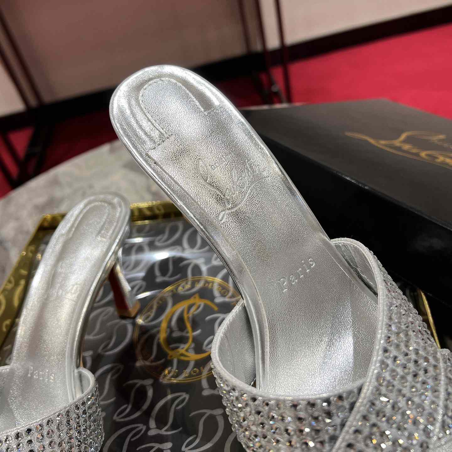 Christian Louboutin Mariza Is Back Strass 85mm Mules Sandals - DopestKickz