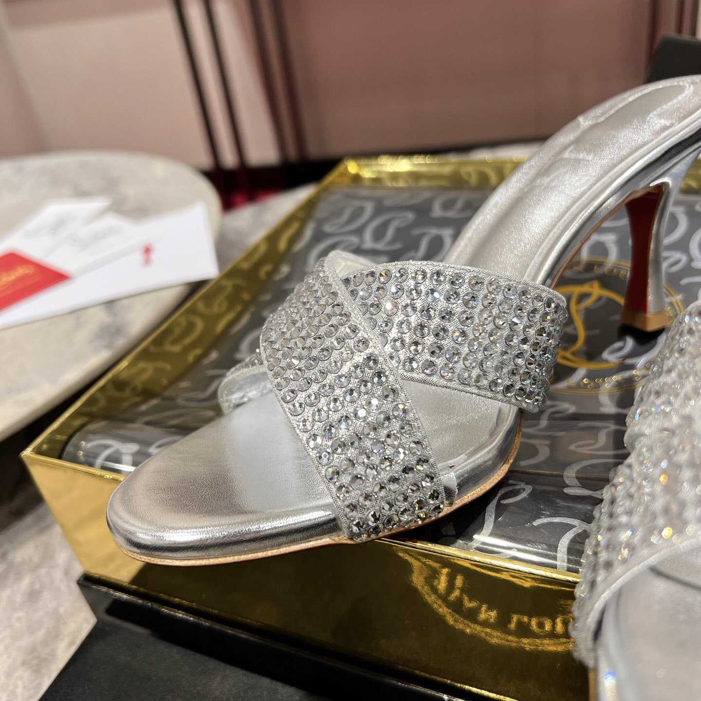 Christian Louboutin Mariza Is Back Strass 85mm Mules Sandals - DopestKickz