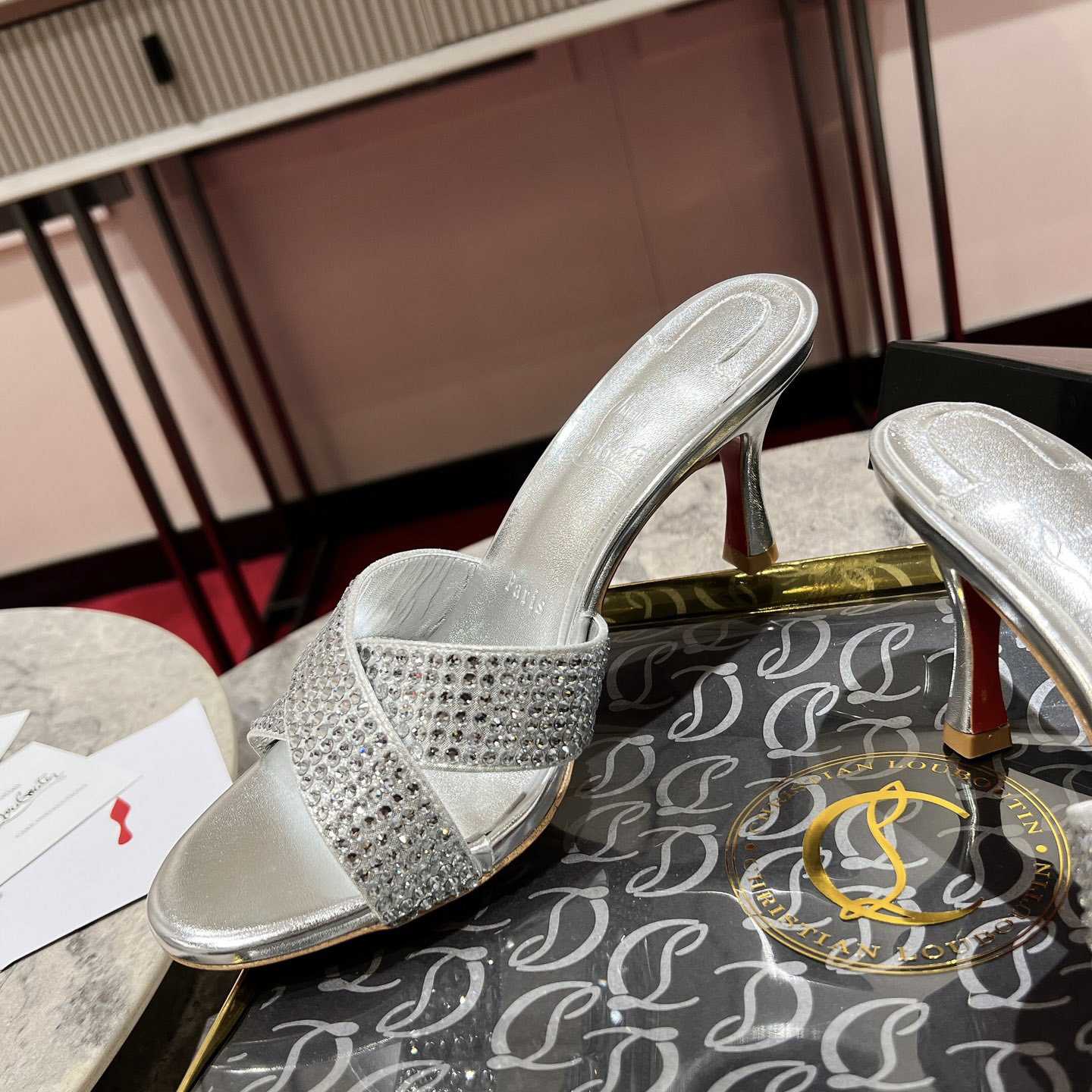 Christian Louboutin Mariza Is Back Strass 85mm Mules Sandals - DopestKickz