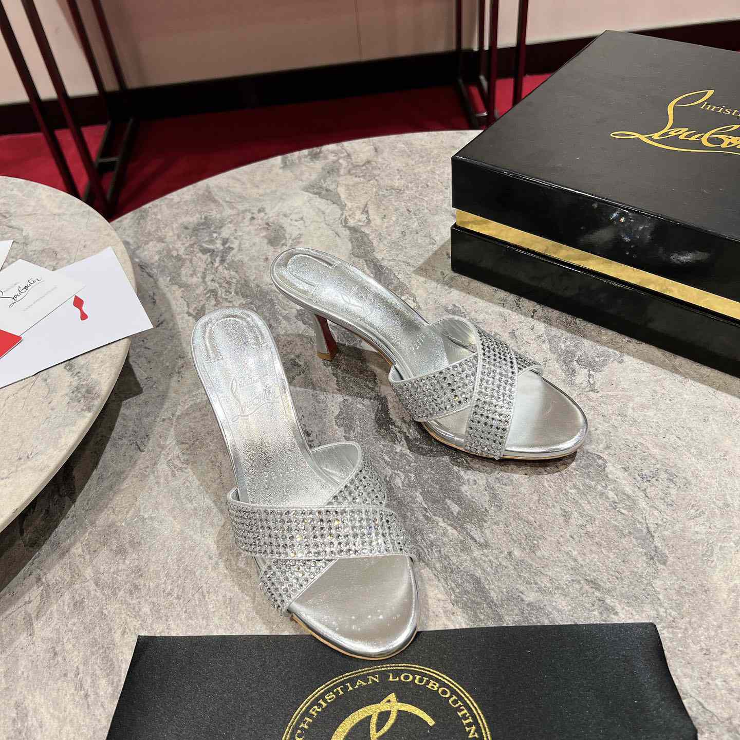 Christian Louboutin Mariza Is Back Strass 85mm Mules Sandals - DopestKickz