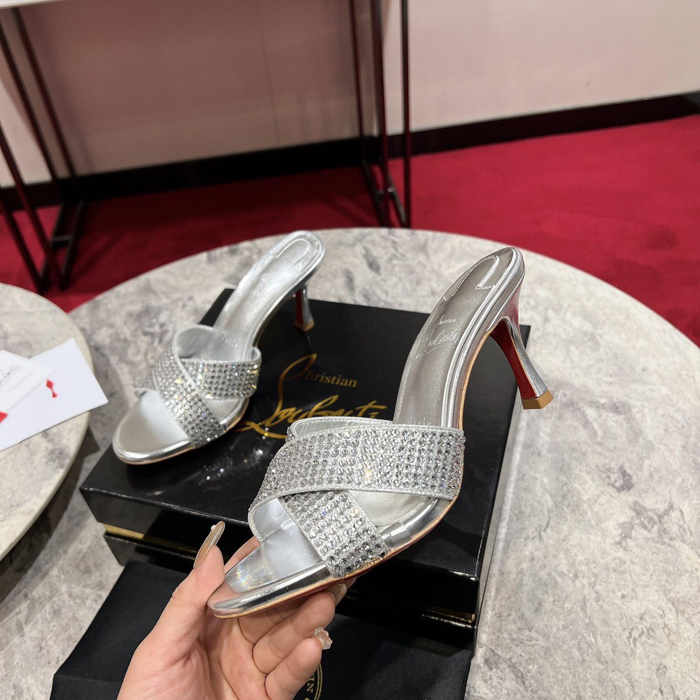 Christian Louboutin Mariza Is Back Strass 85mm Mules Sandals - DopestKickz
