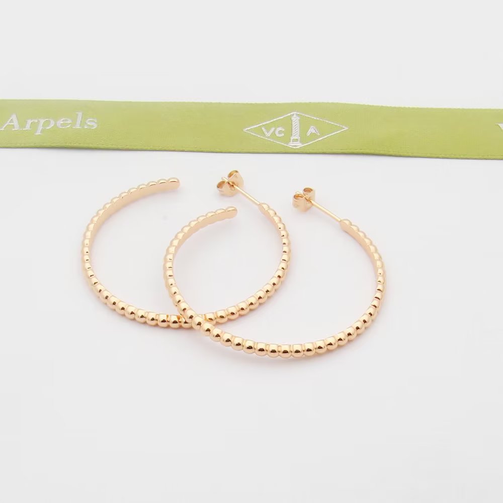 Van Cleef & Arpels Perlée Pearls Of Gold Hoop Earrings, Large Model - DopestKickz