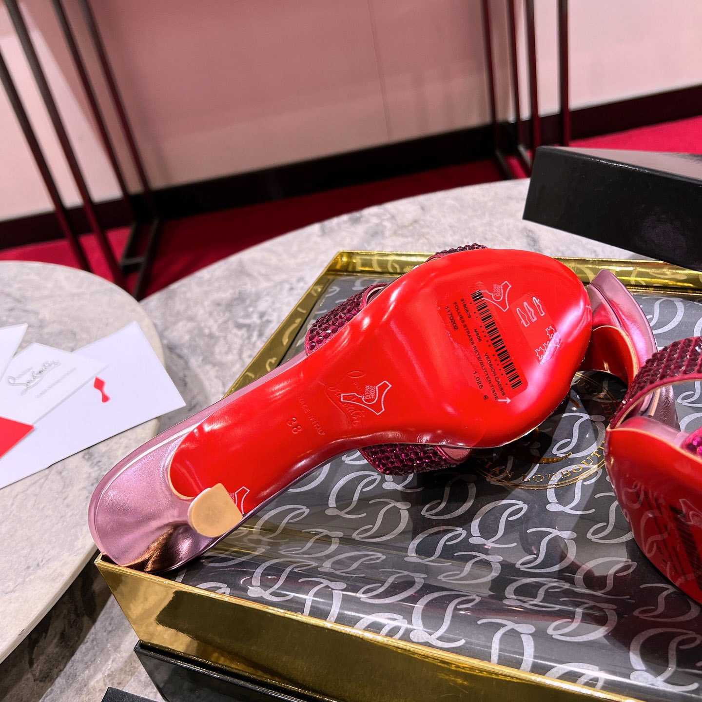 Christian Louboutin Mariza Is Back Strass 85mm Mules Sandals - DopestKickz