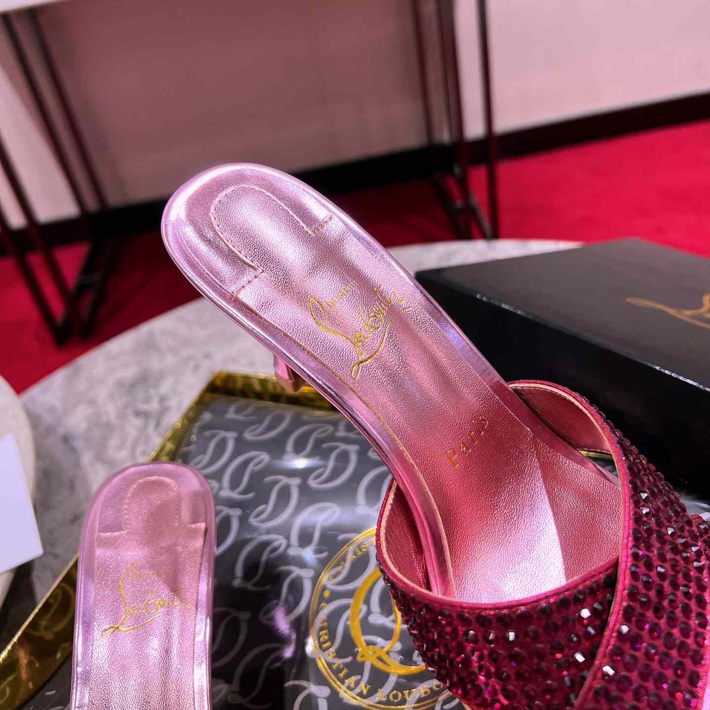 Christian Louboutin Mariza Is Back Strass 85mm Mules Sandals - DopestKickz