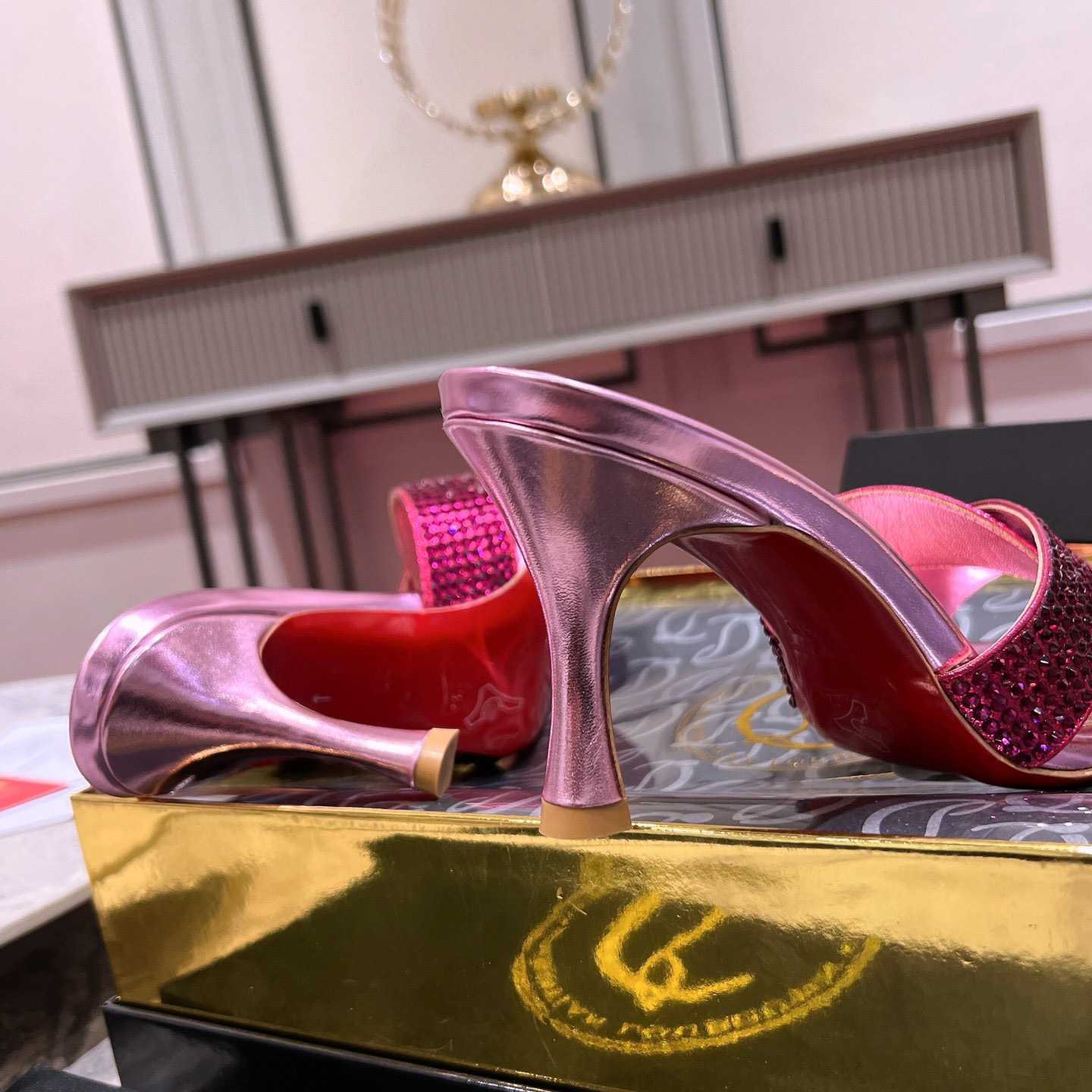 Christian Louboutin Mariza Is Back Strass 85mm Mules Sandals - DopestKickz