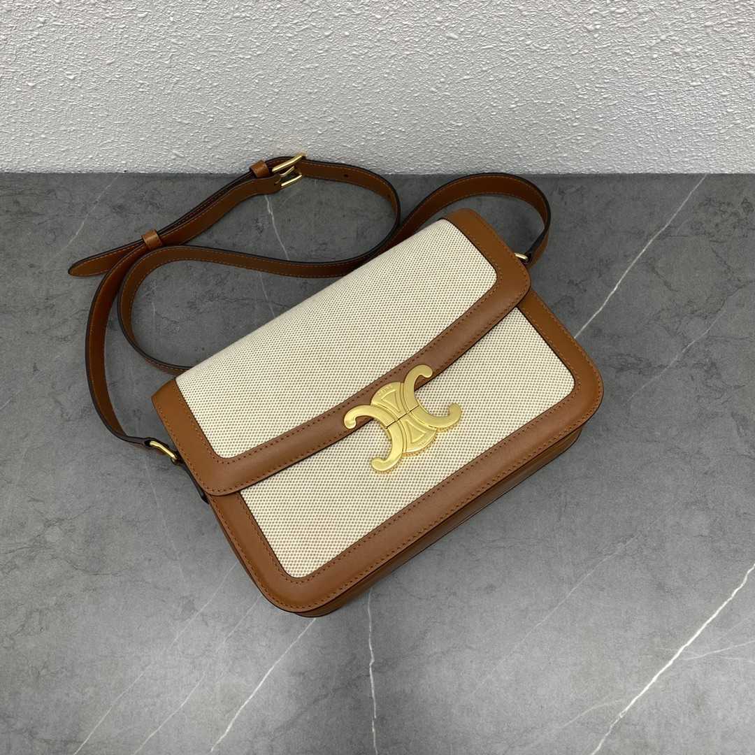 Celine Classique Triomphe Bag In Textile With Triomphe Crochet Embroidery - DopestKickz