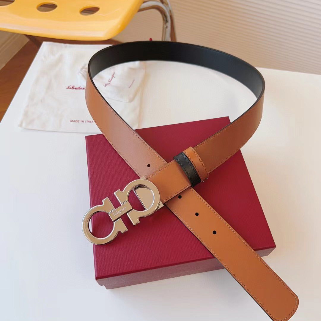 Ferragamo Reversible Leather Belt - DopestKickz