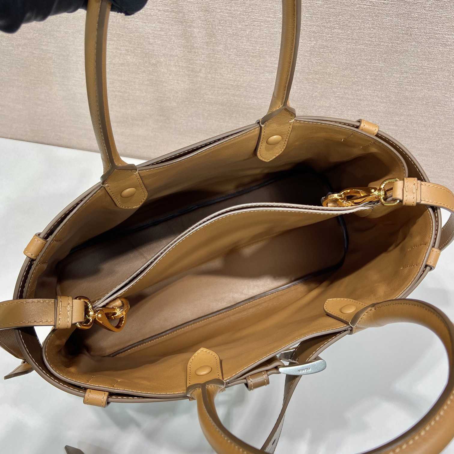 Prada Buckle Large Leather Handbag With Belt - DopestKickz