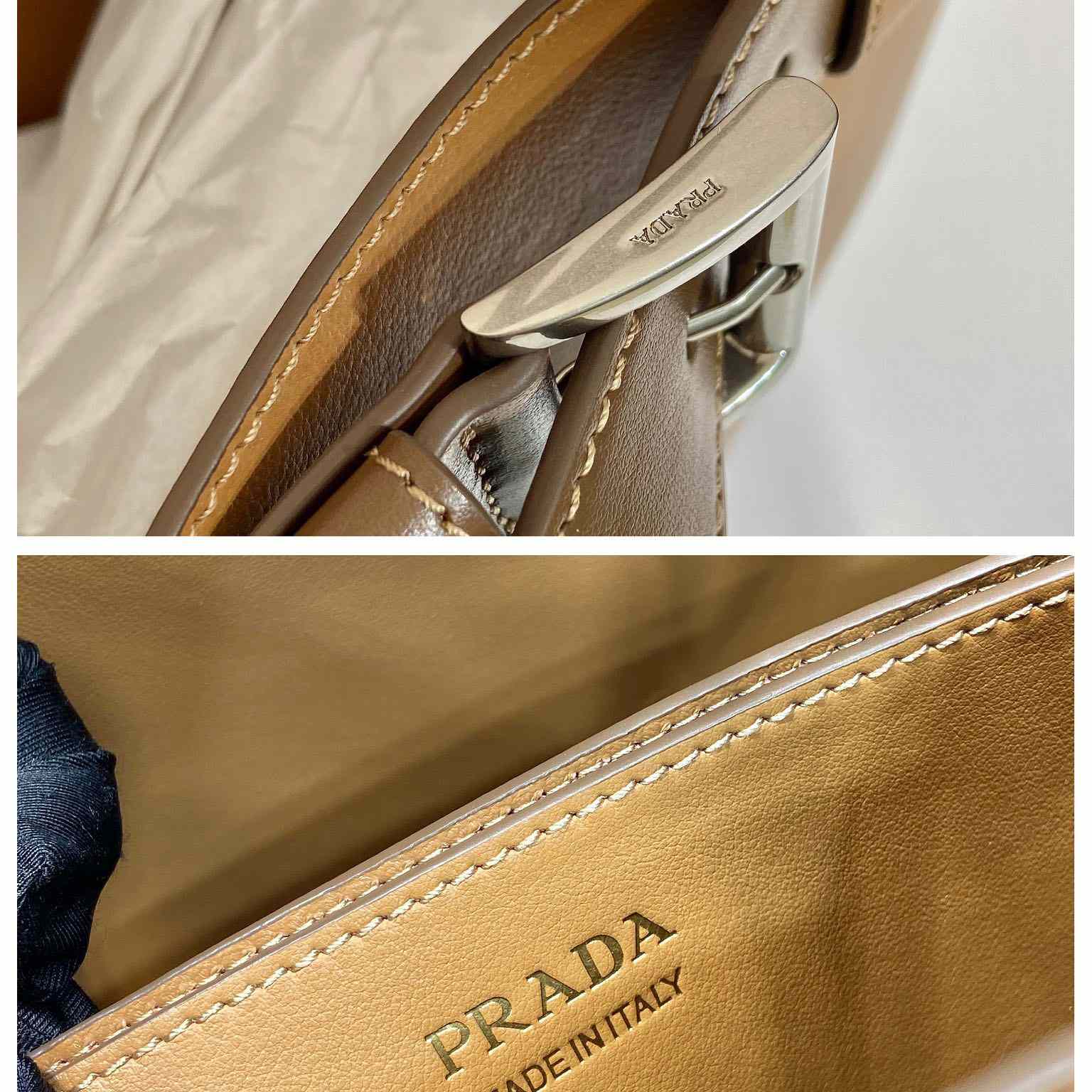 Prada Buckle Large Leather Handbag With Belt - DopestKickz
