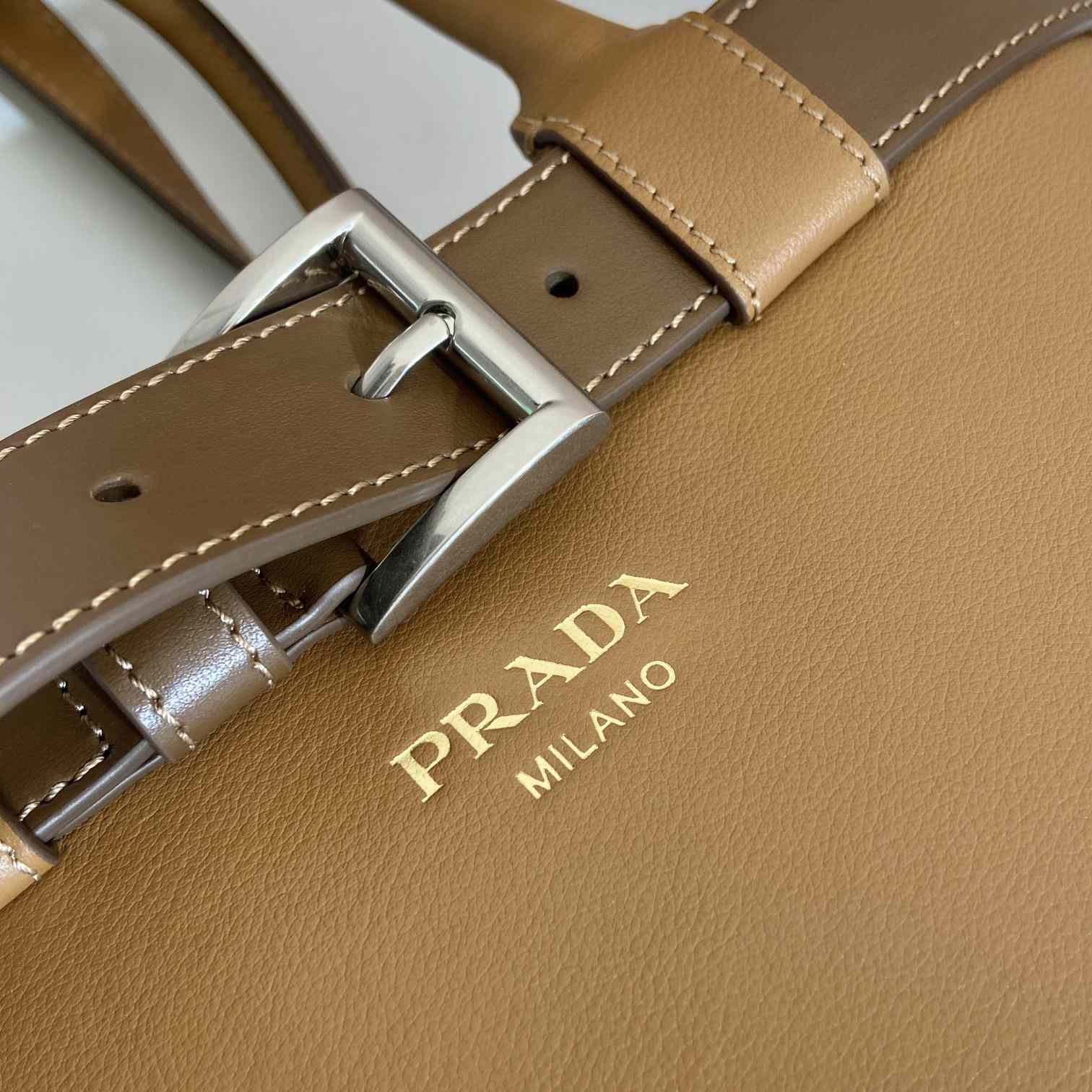 Prada Buckle Large Leather Handbag With Belt - DopestKickz
