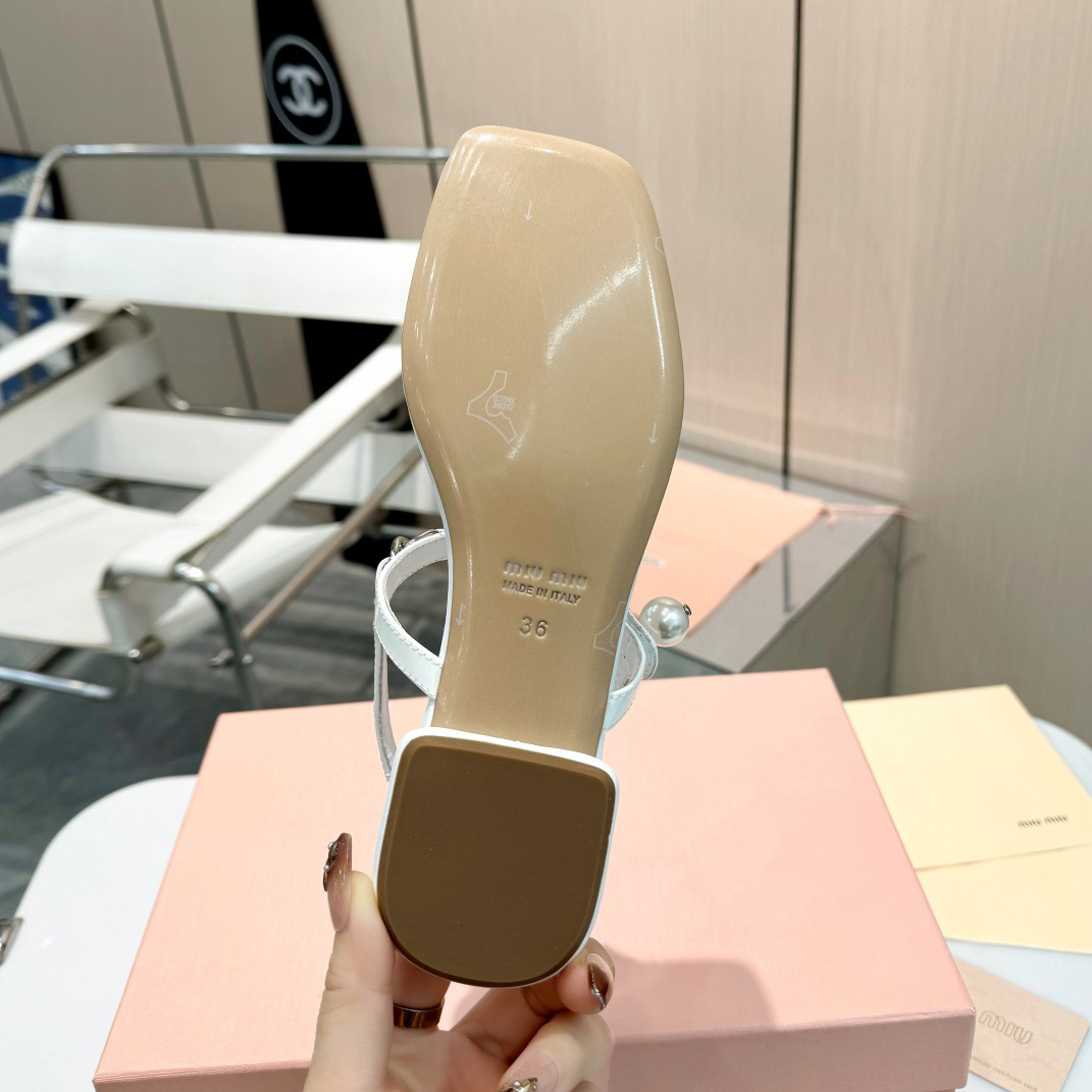 Miu Miu Patent Leather Thong Sandals - DopestKickz