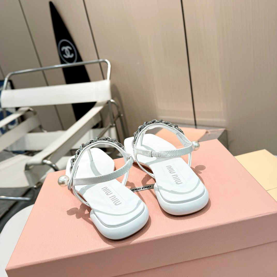 Miu Miu Patent Leather Thong Sandals - DopestKickz