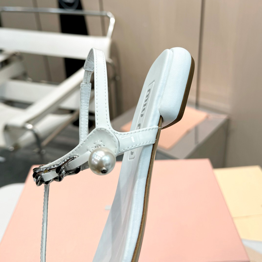 Miu Miu Patent Leather Thong Sandals - DopestKickz