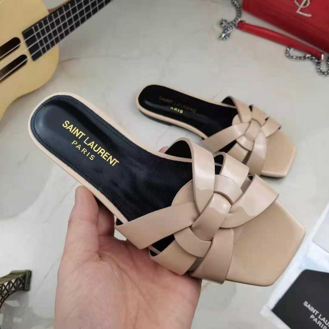 Saint Laurent Tribute Mules In Metallic Leather - DopestKickz