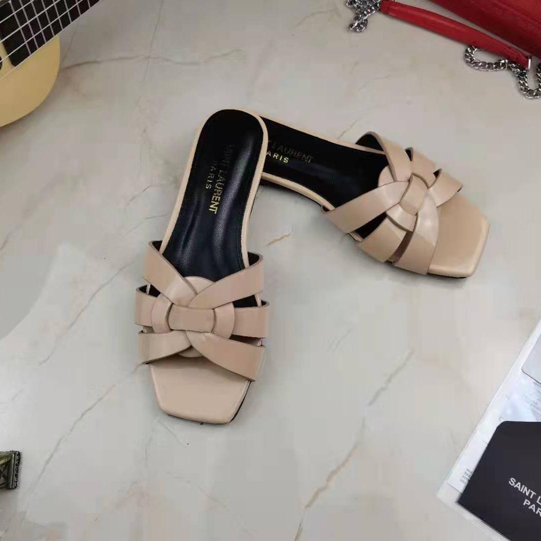 Saint Laurent Tribute Mules In Metallic Leather - DopestKickz