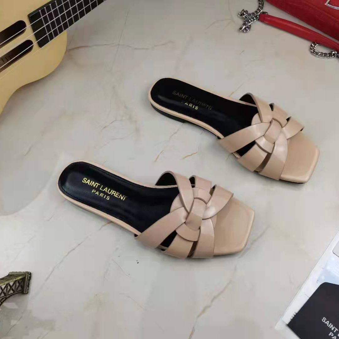 Saint Laurent Tribute Mules In Metallic Leather - DopestKickz