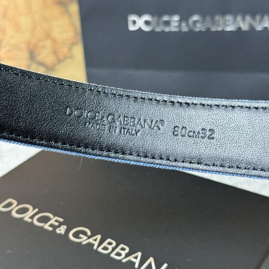 Dolce & Gabbana Devotion Denim Belt - DopestKickz