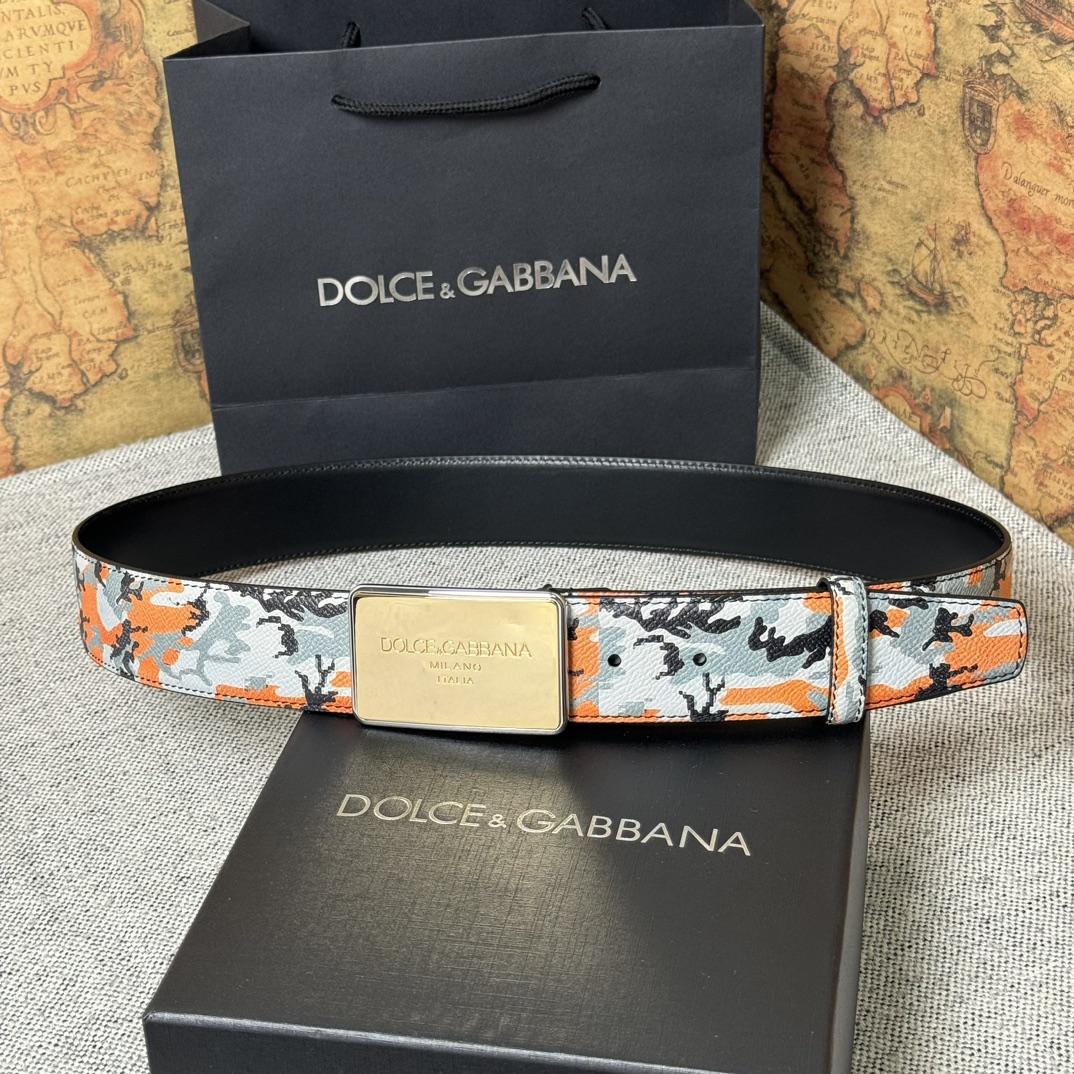 Dolce & Gabbana Camouflage-print Leather Belt - DopestKickz