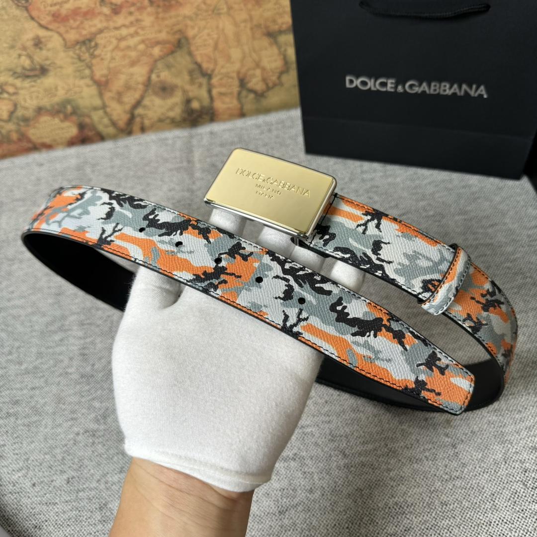 Dolce & Gabbana Camouflage-print Leather Belt - DopestKickz