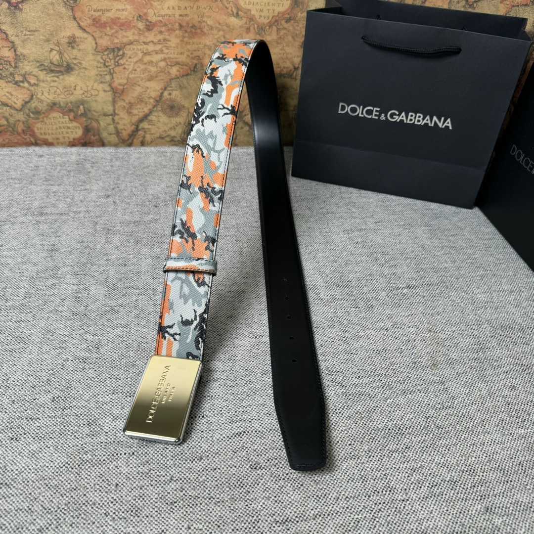 Dolce & Gabbana Camouflage-print Leather Belt - DopestKickz